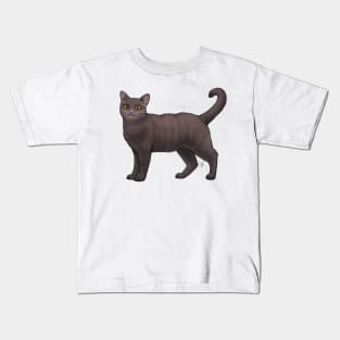 Cat - American Wirehair - Dark Brown Kids T-Shirt